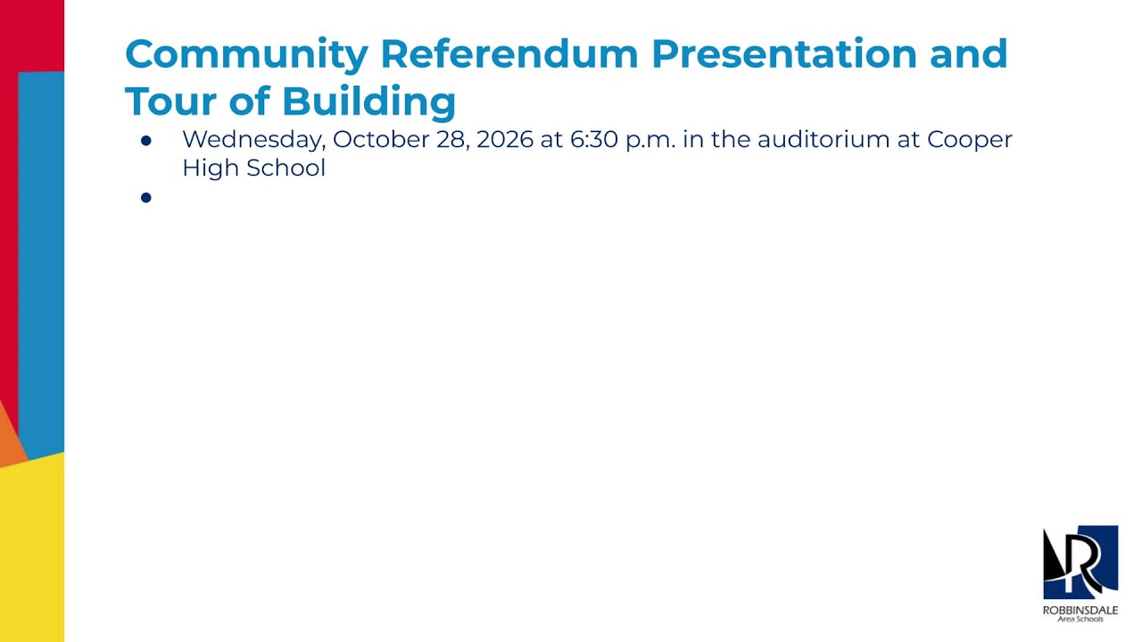 Robbinsdale Area Schools Board Business Meeting and Study Session - October 19, 2026 - 6 p.m.