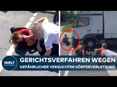 STRALSUND: Gewalt gegen Klima-Kleber – LKW-Fahrer vor Gericht – Strafbefehl nicht akzeptiert