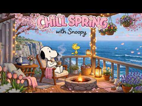 Chill Spring with Snoopy 🌸 Positive Jazz for a Comfortable Mood