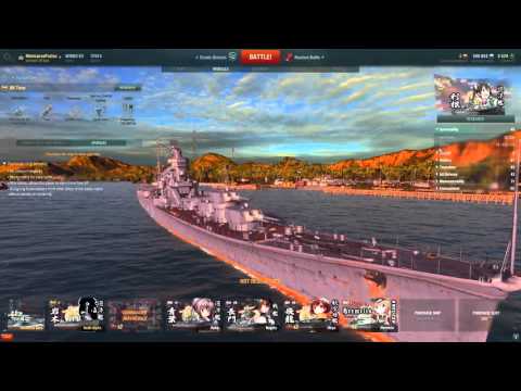 World of Warships IJN Tone class T7 Premium Heavy Cruiser in Port