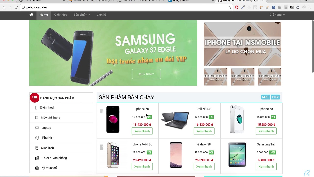[ Đồ án tốt nghiệp ] Xây dựng website bán hàng bằng php mysqli - web bán di động