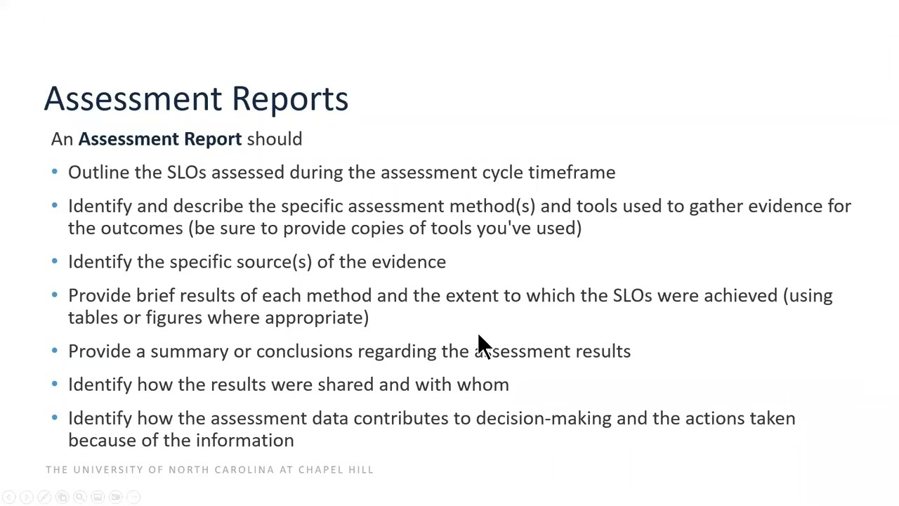 Assessment Reports
