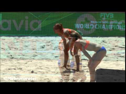WK Beachvolleybal 2015 van Gestel en van de Vlist Versus Talita En Larissa