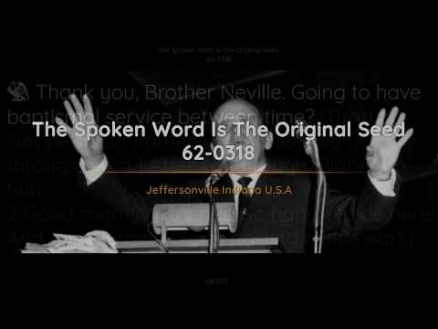 62-0318 The Spoken Word Is The Original Seed | William Branham