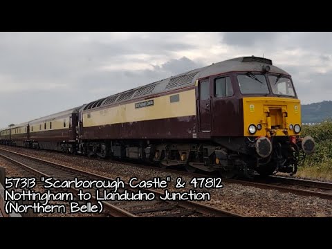 Prestatyn 29.07.2022 - WCRC 57313 Scarborough Castle & 47812 Northern Belle - Class 47 57 horn tones