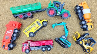 Find and rescue excavator trucks and cement trucks | Fire truck crane truck toy stories