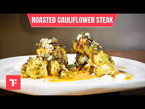 Crispy and juicy viral Roasted Cauliflower Steak recipe