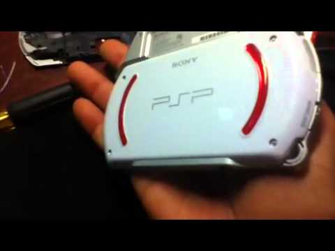 Psp go case mod white and red work in progress