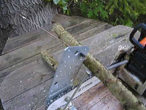 Stihl 018 c auf Standsäge umgebaut