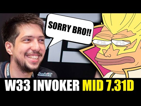W33 Invoker vs Bristleback MID - Intense Game in New Patch 7.31d
