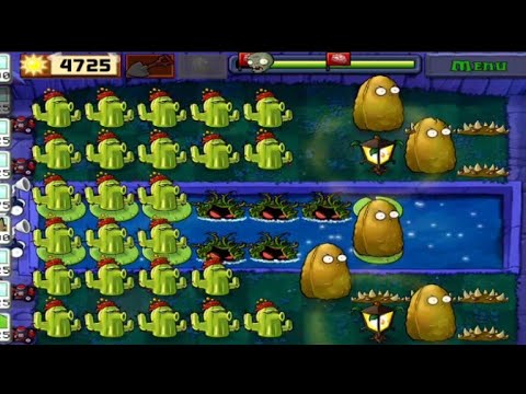 plants vs zombies - Fog Night game play mod menu #32 adventure pool world 4: level 4.
