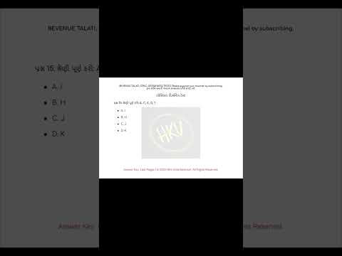 Q15 - Revenue Talati | GPSC Logical Reasoning | 20 Important Questions & Solutions | Test 1