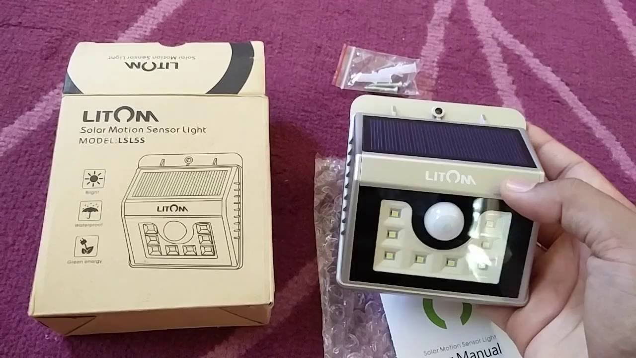 Litom Bright 8 LED Solar Powered Wireless Motion Sensor Light