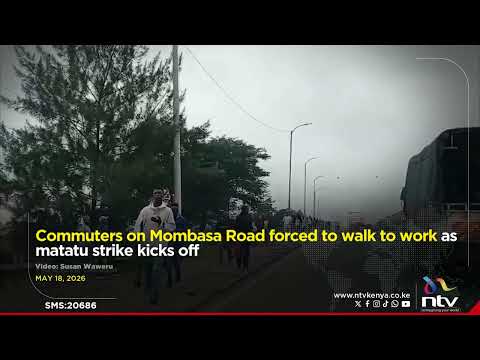 Commuters on Mombasa Road forced to walk to work as matatu strike kicks off