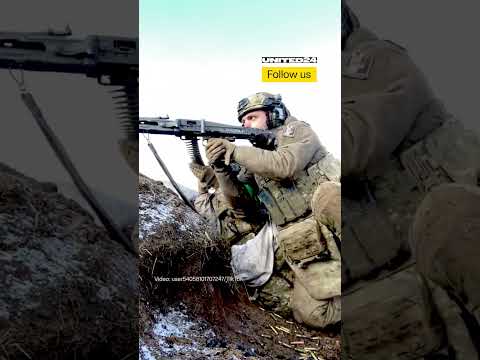 Ukrainian Soldier Fires a German-made MG3 Machine Gun #warinukraine
