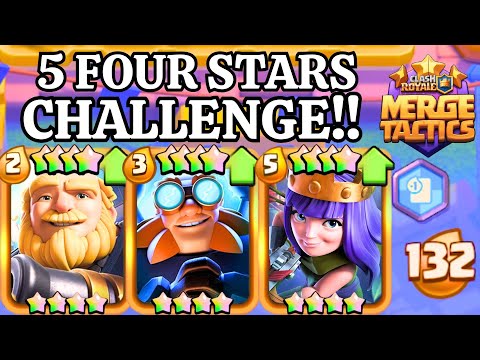 Can I Get 5 FOUR STARS in ONE GAME?! - Clash Royale Merge Tactics