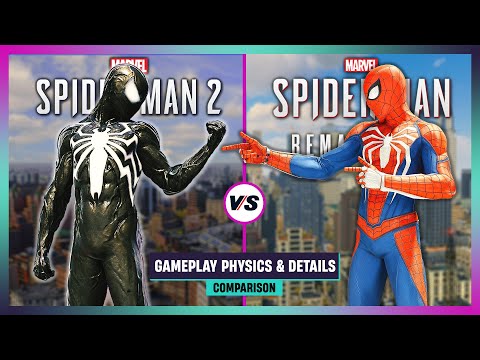 Spider-Man 2 vs Spider-Man Remastered - Gameplay Physics and Details Comparison