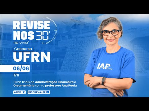 Banner de capa do material gratuito Revise nos 30 - Administração Financeira e Orçamentária prof. Ana Paula