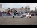 Drift Nissan 350Z & stunt Kawasaki Ninja ...