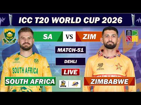 SOUTH AFRICA vs ZIMBABWE ICC T20 WORLD CUP LIVE COMMENTARY | SA vs ZIM MATCH 51 LIVE | ZIM BAT
