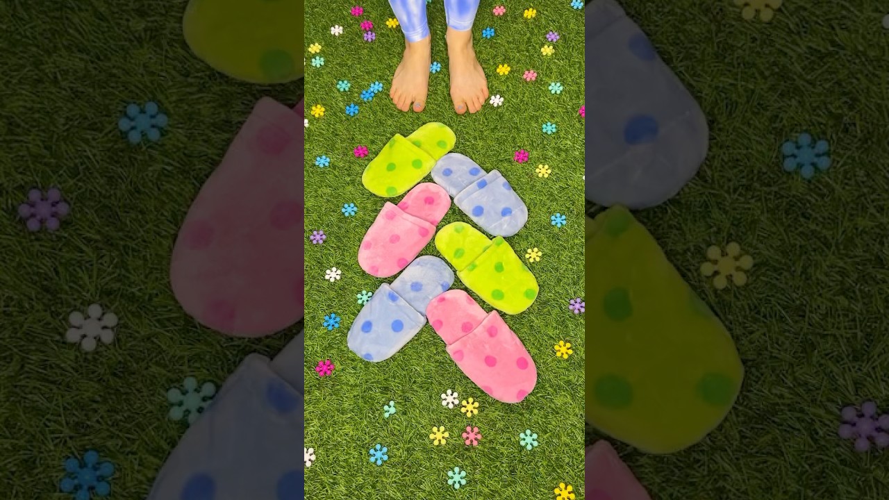 Super multicolored slippers 🩷💛 Super fluffy sandals 🥰🐥 #trending #viralvideo #slippers