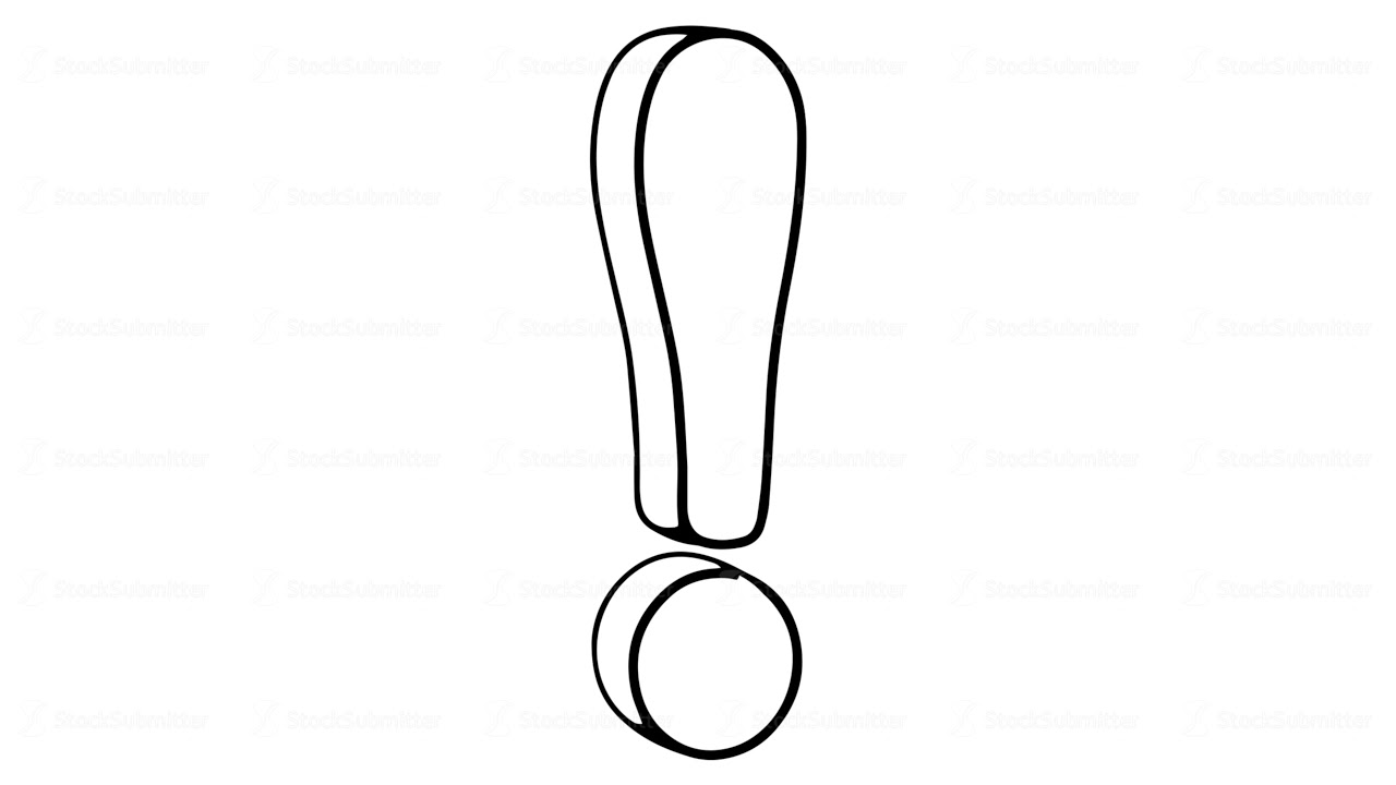 Exclamation Mark whiteboard animation 4K footage