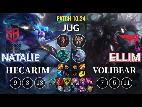SB Natalie Hecarim vs T1 Ellim Volibear Jungle - KR Patch 10.24