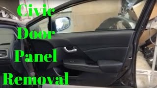 2012 2013 2014 2015---- HONDA CIVIC Door Panel Removal Install Replace How to Take Off Remove