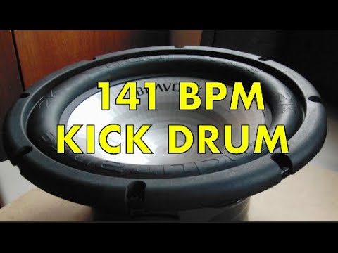 141 BPM Kick Drum Metronome, 141BPM Bass Drum Thump, 4 on the Floor Kick, 141 Beats Per Minute Bombo