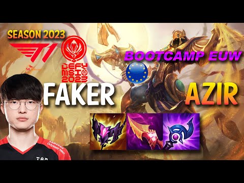 T1 Faker AZIR vs AHRI Mid - BOOTCAMP MSI 2023 - EUW Ranked