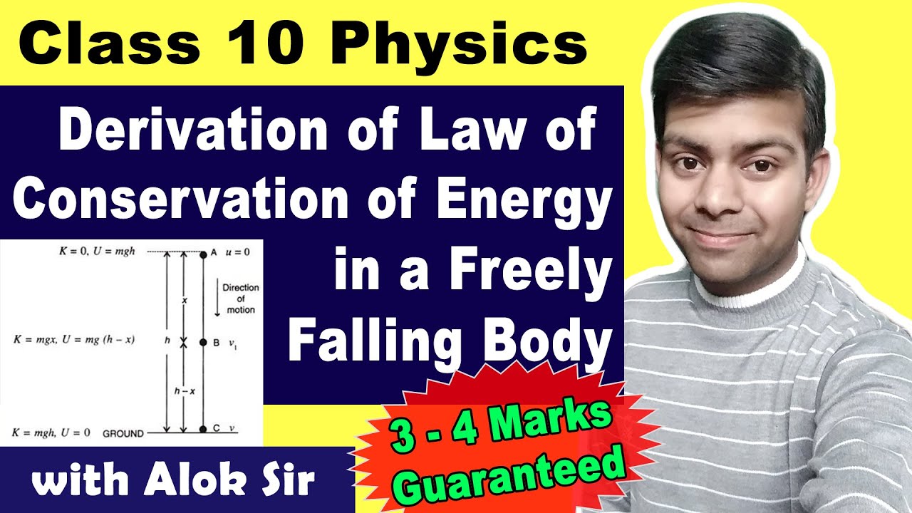 Law of Conservation of Energy in a Freely falling Body - Derivation | Class 10 Physics