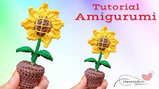 Fiori Amigurumi || Mini girasoli all'uncinetto facili in un tutorial in vaso || Girasoli Amigurumi