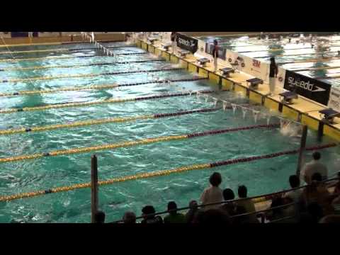 (18/12/11) 100 espalda fem, última serie. Campeonato España absoluto natacion