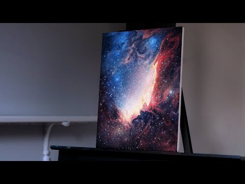 Painting a Galaxy in Space with Stars and Light (Acrylic) - Paint with Ryan!