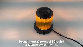 Robustný oranžový LED maják, čierny hliník, 96W, ECE R65