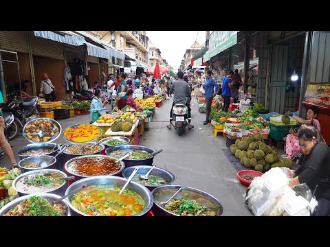 Cambodia Night & Morning Street Food @Chhbar Ampov & Boeng Trabek  - Cheap Dinner & More