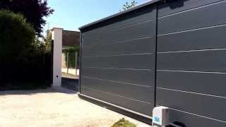 preview picture of video 'Grand portail aluminium hauteur de mettre largeur 6 m posé a chapet yvelines'