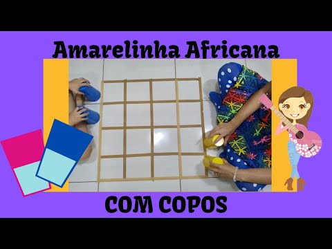 Amarelinha africana com copos