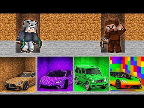 ZENGİN VS FAKİR ARABA MADENLERİ YARIŞI - Minecraft