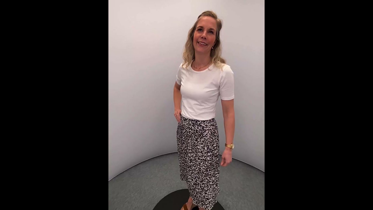 Dames rok plisse panter zwart/creme kort