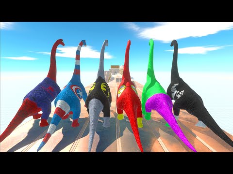 ALL BRACHIOSAURUS Jurassic World Dominion Race eat to gold pig - Animal Revolt Battle Simulator