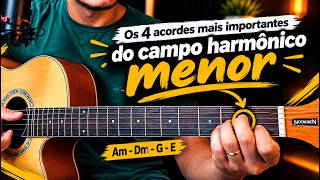 O Tom menor parte daqui (Am - Dm - G - E) São Os 4 acordes MAIS IMPORTANTES do campo harmônico menor