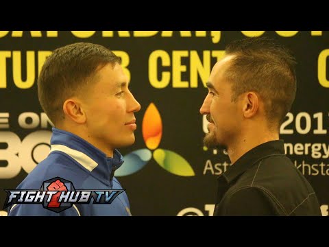 Gennady Golovkin vs. Marco Antonio Rubio full final press conference + face off video