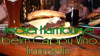 preview picture of video 'lecker Hamburger beim Cappu Vino Traunstein'