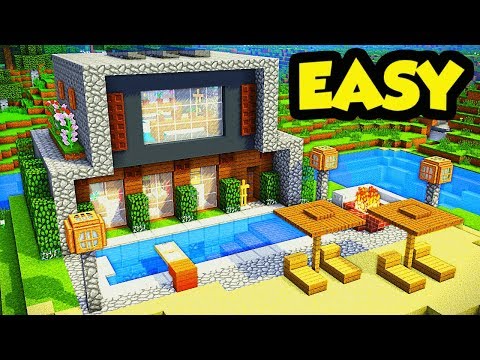Minecraft Modern Mansion Survival House Tutorial (How to Build) Video