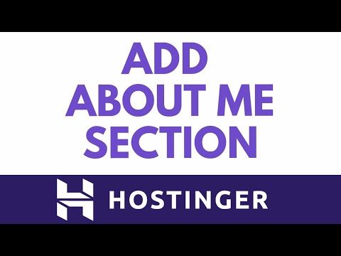 Create An About Me Page In Hostinger Website Builder Easily