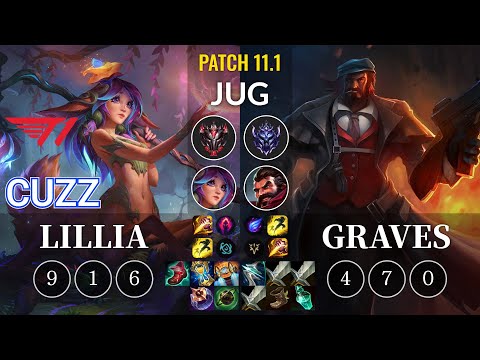 T1 Cuzz Lillia vs Graves Jungle - KR Patch 11.1