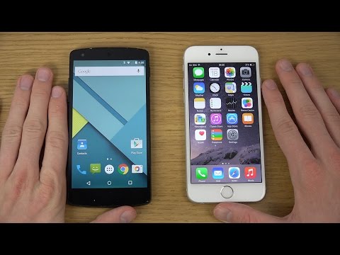 Nexus 5 Android 5.0 Lollipop vs. iPhone 6 iOS 8 - Review (4K)