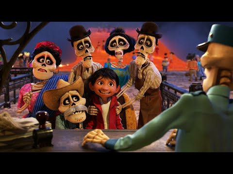 Coco Movie Clip Miguel  interact with his skeletal dead relatives |  Disney Pictures
