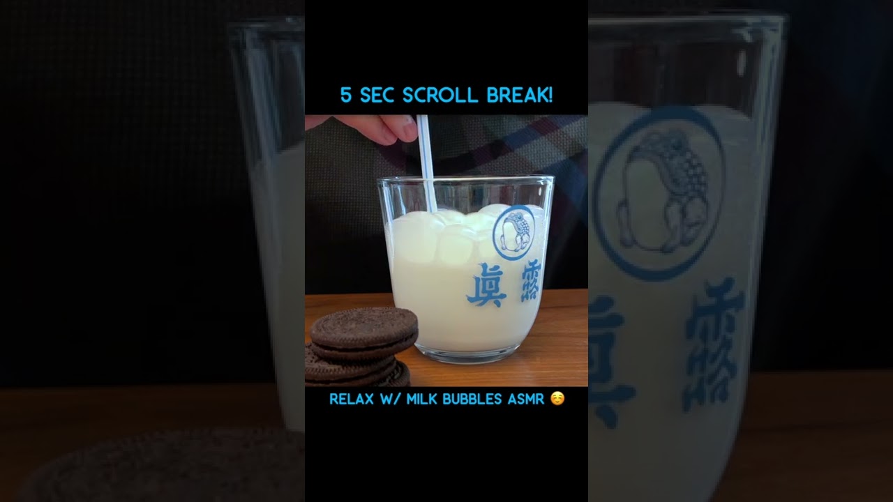 ASMR Most SATISFYING Sound?! Milk Bubbles and Cookies - Childhood Time Nostalgia Throwback! #shorts